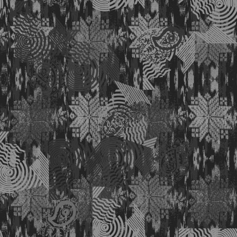 Abstract Pattern with Paisley and Floral Motifs