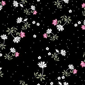 Small Floral Black Ditsy Pattern