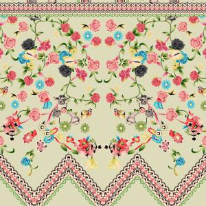 Vintage Floral Border Ornament Pattern