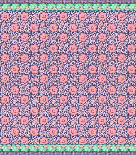 Traditional Floral Border Seamless Pattern Design