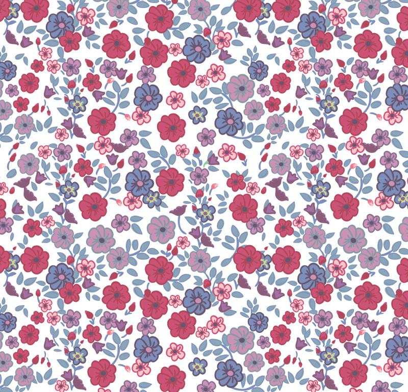 Ditsy floral white ground pattern