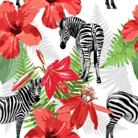 Zebra Floral Design