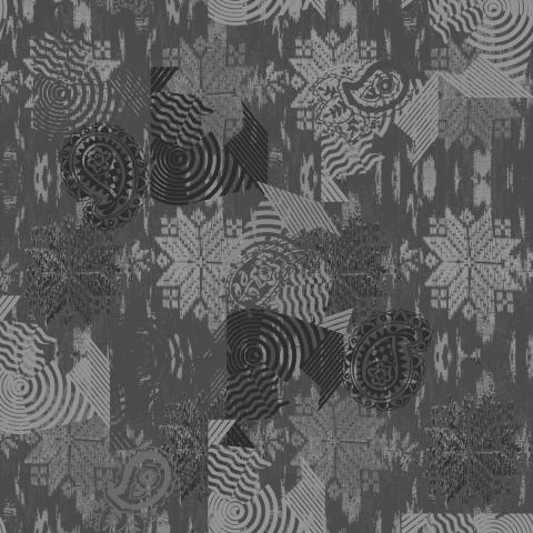 Abstract Pattern with Paisley and Floral Motifs