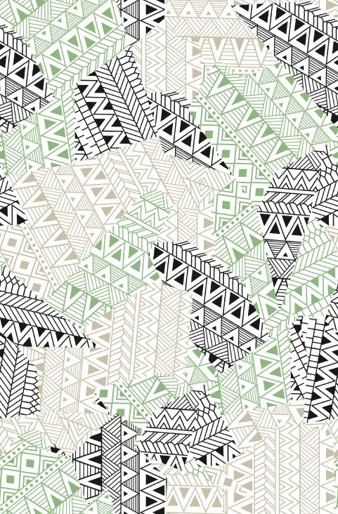 Abstract Tribal Geometric Patchwork Pattern Design