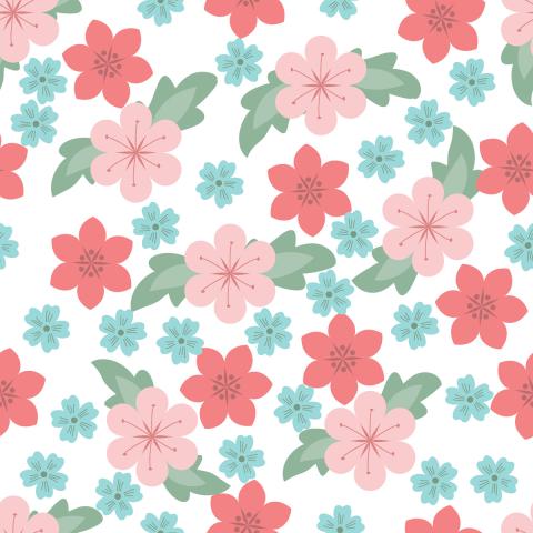 Pink and blue floral pattern