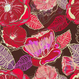 Elegant Red Floral Vintage Seamless Pattern Design