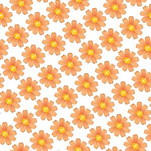 Bright Orange Daisy Floral Seamless Pattern Design
