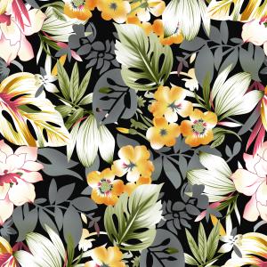 Tropical Floral Dense Seamless Pattern Design