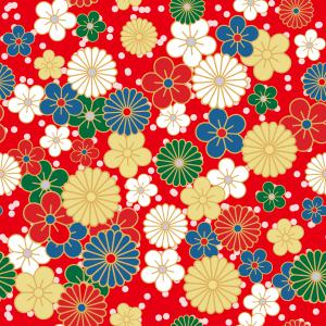 Bright Floral Japanese Style Seamless Pattern Design