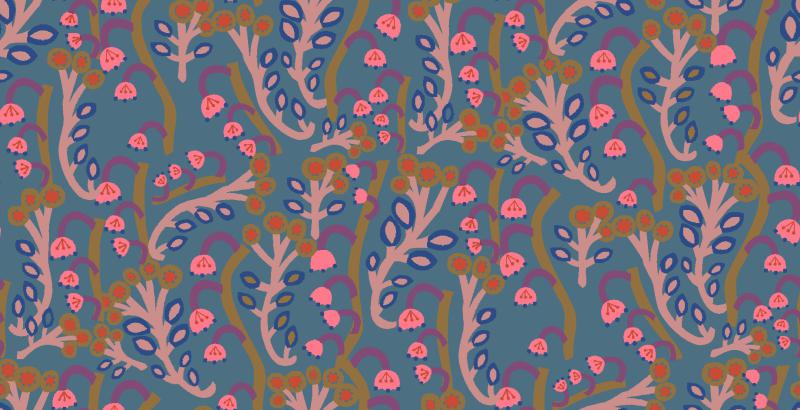 Modern Botanical Abstract Seamless Pattern Design