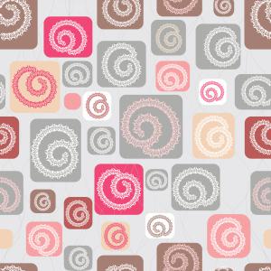 Spiral motifs contained with square shapes