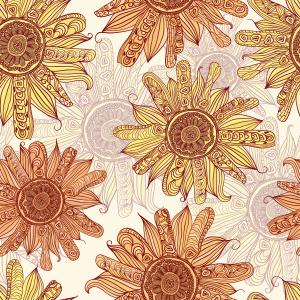 Hand Drawn Sunflower Pattern