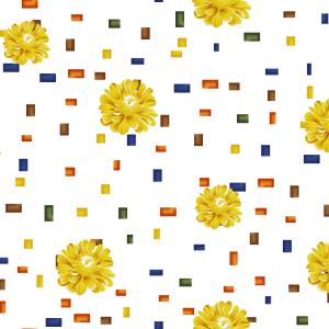 Yellow Daisy Geometric Pattern