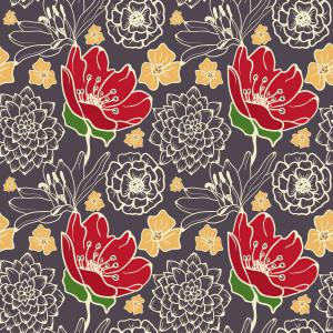 Elegant Floral Outline Decorative Seamless Pattern Design