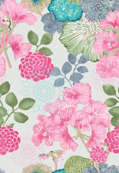 Artistic Floral Abstract Seamless Pattern Design