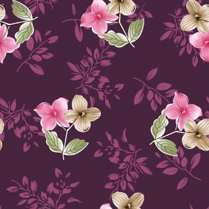 Minimal Floral Scattered Purple Seamless Pattern