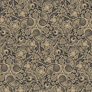 Floral and swirling motifs golden and darker
