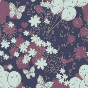 Cute Butterfly Floral Seamless Pattern Design