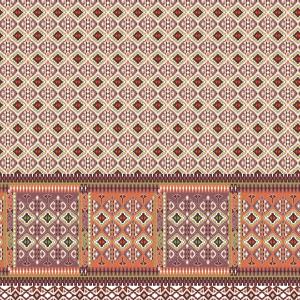 Geometric Ethnic Repeat Pattern With Borders
