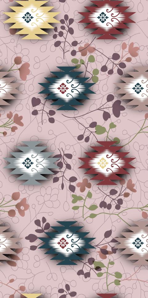 Traditional Ikat Inspired Floral Pattern Design