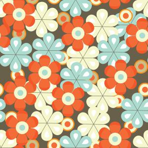 Retro Geometric Floral Pattern