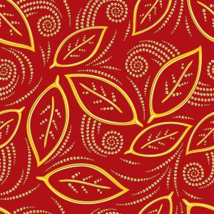 Decorative Red Leaf Motif Pattern