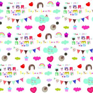 Cute, repeating cartoon pattern