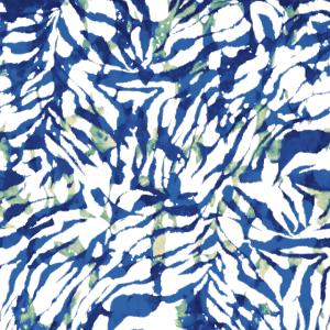 Abstract Blue Watercolor Leaves Seamless Pattern