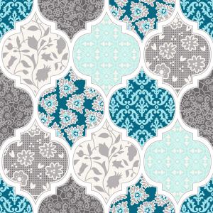 Moroccan Tile Floral Patchwork Seamless Pattern