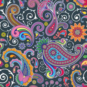 Colorful Paisley Artistic Seamless Pattern Design
