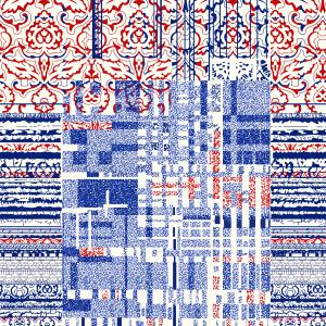 Abstract Ethnic Digital Glitch Pattern Design