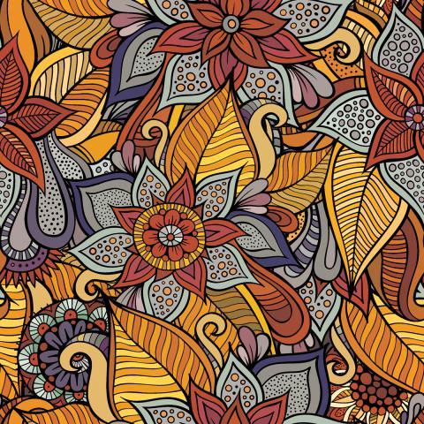 Vibrant decorative floral pattern