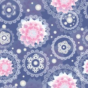 Ethereal Pink Lotus Flowers with Lace Mandalas and Pearls