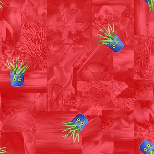 Red Abstract Pot Motif Pattern