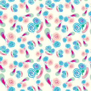 Soft Pastel Spiral Floral Seamless Pattern Design