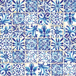 Blue Tile Geometric Seamless Pattern Design