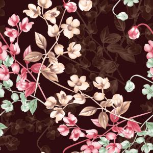 Dark Floral Branch Elegant Seamless Pattern