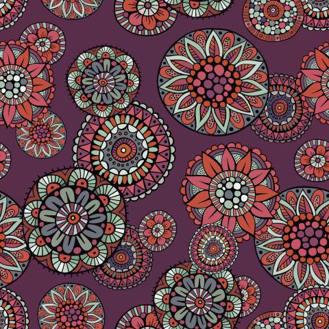 Ornamental fantasy floral pattern