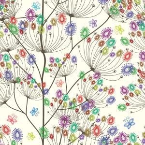 Colorful Abstract Floral Dandelion Seamless Pattern Design