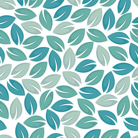 Leaves in shades of blue and green