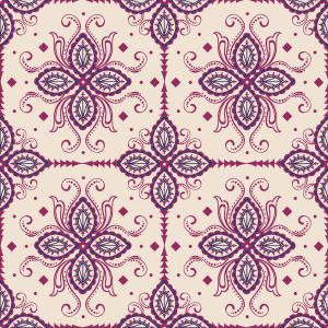 Decorative Floral Tile Seamless Pattern Design