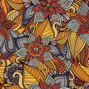 Vibrant decorative floral pattern
