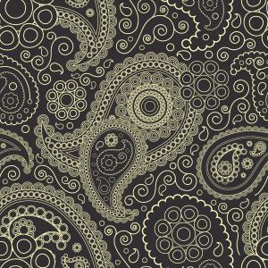 Classic Paisley Line Art Seamless Pattern Design