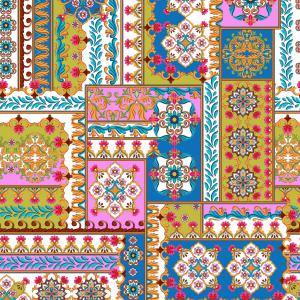 Royal Patchwork Floral Tile Pattern
