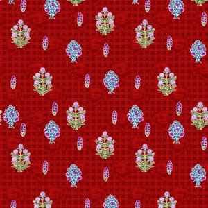 Red Ethnic Floral Pattern