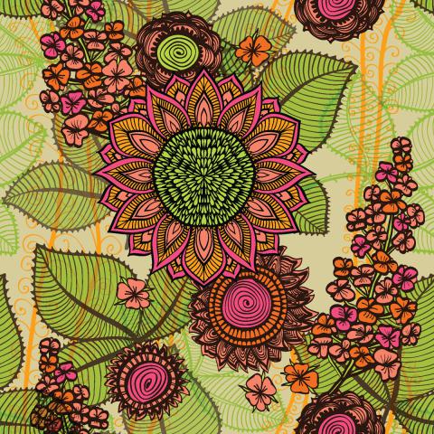 Hand-Drawn Floral Mandala Pattern