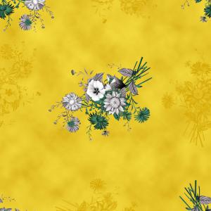 Yellow Floral Bouquet Pattern
