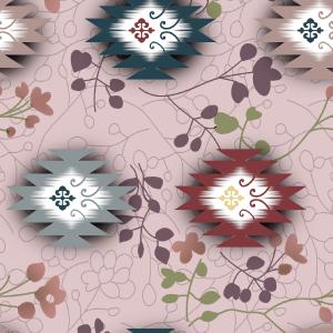 Traditional Ikat Inspired Floral Pattern Design