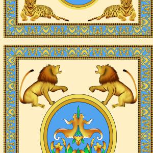 Royal Lion Tiger Ornamental Design