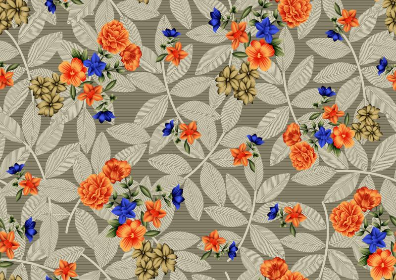 Leafy Floral Modern Seamless Pattern Design